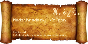 Medzihradszky Áron névjegykártya